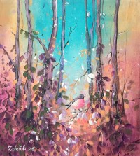 Zohaib Rind, 14 x 16 Inch, Acrylic on Canvas, Calligraphy Painting, AC-ZR-360